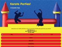 Tablet Screenshot of karateparties.net